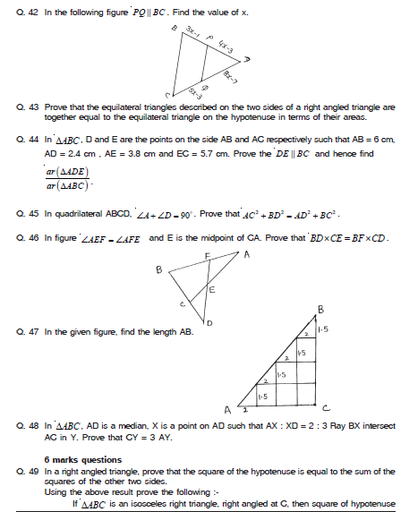 Cbse Class Maths Hots Similar Triangles